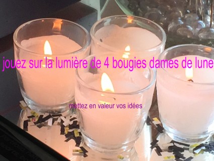 4 bougies Dame de lune 